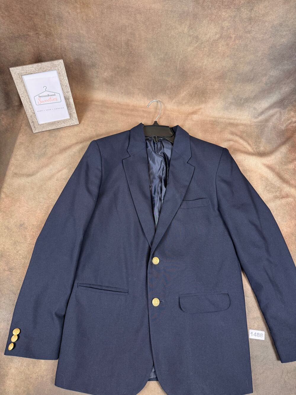 Kids Boys Class Club Navy Gold Button Blazer 16 Fall/Winter (1488)